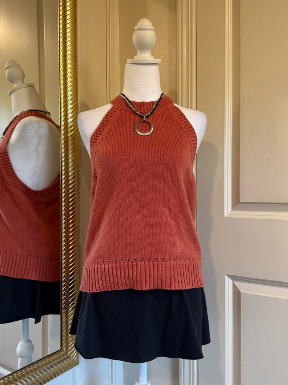 banana republic cotton knit halter top